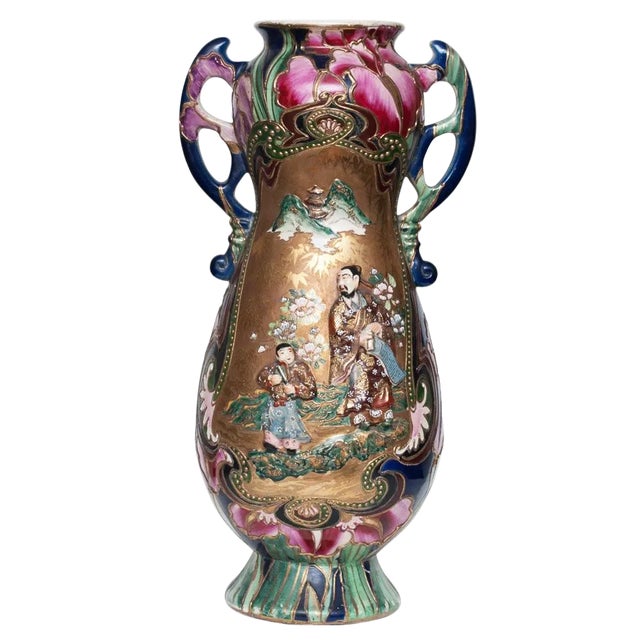 1850s XL Japanese Satsuma Vase For Sale - Image 13 of 13