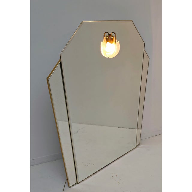 Vintage Italian Wall Mirror with Integrated Light, 1980s For Sale - Image 12 of 13