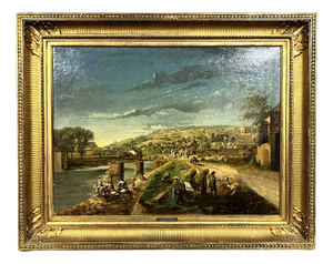 French School Artist, Riverbank, Late 1800s, Oil on Canvas