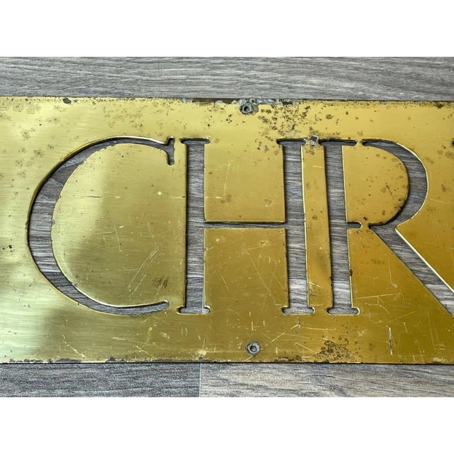 Mid Century British Rare Brass Auctioneers Wall Sign Christie's For Sale - Image 10 of 11