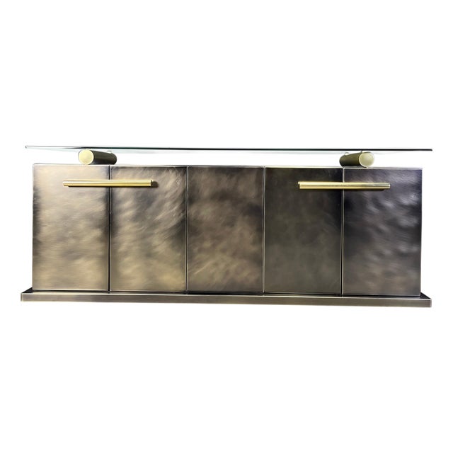 Vintage Brass Credenza attributed to Belgochrom, 1980s For Sale