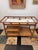 John Wisner for Ficks Reed Faux Bamboo Rattan Bar Cart with Tile Top, Mid-Century Description: Mid-century faux bamboo...