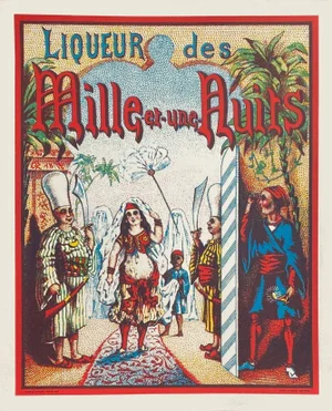 1902 One Thousand and One Nights Liquor Poster 1965 Reissue