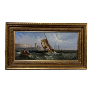 19th Century Oil on Canvas Boats For Sale