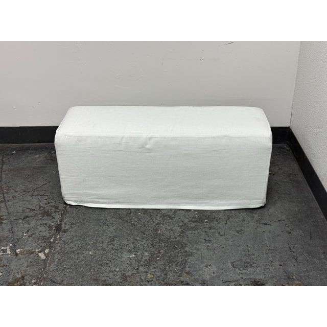 Bespoke Woven Chenille Dining Bench For Sale - Image 9 of 12
