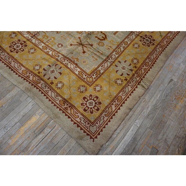 Magnificent White Ivory Color and Superb Geometric Design Antique Turkish Oushak Rug For Sale - Image 15 of 15