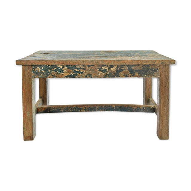 Wood Skated Wooden Dining Table, 1940s For Sale - Image 7 of 7