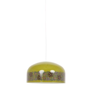 Arabia Pendant Lamp in Green Enamel by Kaj Franck for Fog & Mørup, 1960s For Sale