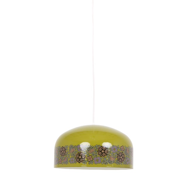 Arabia Pendant Lamp in Green Enamel by Kaj Franck for Fog & Mørup, 1960s For Sale
