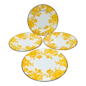 Mid 20th Century Bill Goldsmith Site Corot Limoges France Potpourri Charger Plates- Set of 4