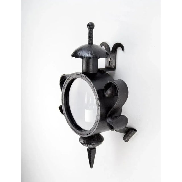 Vintage Forged Wall Lantern For Sale - Image 4 of 7