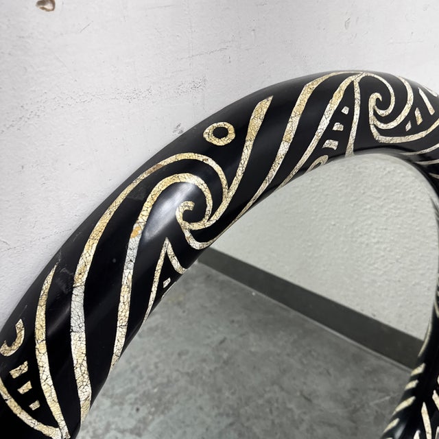 Monumental Round Mirror in the Style of Karl Springer For Sale - Image 10 of 13