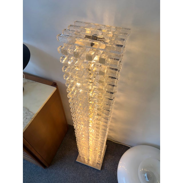 Mid-Century Modern Mid-Century Modern Glass Tower Floor Lamp by Poliarte, Italy, 1970s For Sale - Image 3 of 12