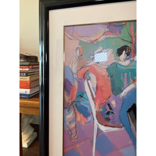 Vintage Framed Isaac Maimon Corner Cafe Figurative Lithograph Art For Sale - Image 11 of 16