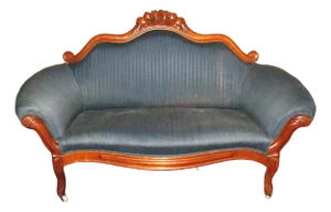 Late 19th Century Antique Victorian Ornate Heavily Carved Walnut Loveseat