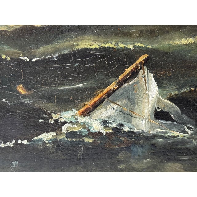 Dark Green War of 1812 Marine Sea Battle Oil Painting — Old Ironsides Uss Constitution Captures HMS Cyane & HMS Levant, English School c.1830 Framed For Sale - Image 8 of 18