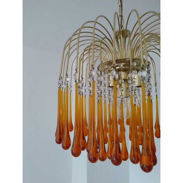Mid-Century Modern Murano Glass Teardrop Chandelier attributed to Paolo Venini, 1960s For Sale - Image 3 of 18