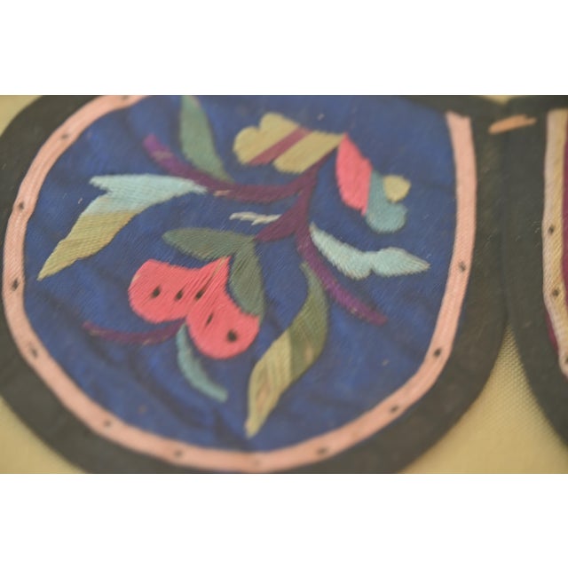 Early 20th Century Chinese Silk Embroidered Collar Framed For Sale - Image 5 of 6