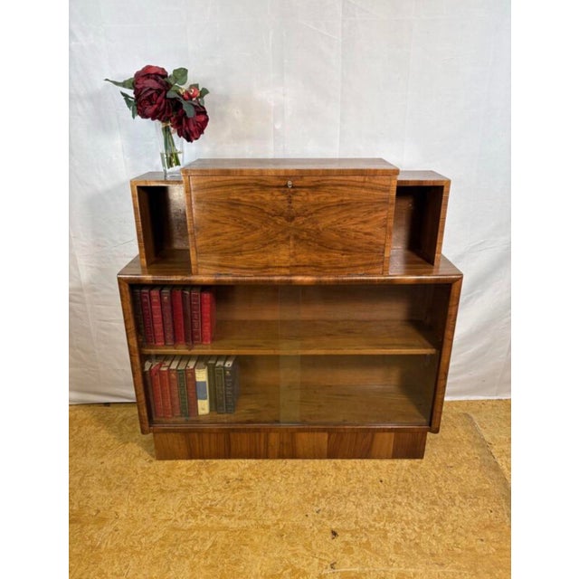 Vintage Art Deco Burr Walnut Display Cabinet, 1930s For Sale - Image 3 of 13