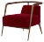 Essex Red Velvet Armchair by Javier Gomez For Sale