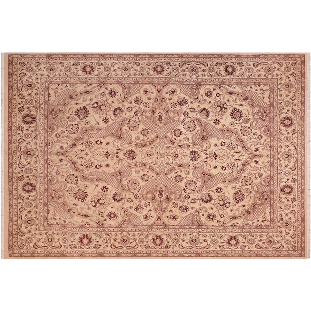 Beige Shabby Chic 1990's Pak-Persian Beige/Brown Wool Rug - 8'3'' X 10'3'' For Sale - Image 8 of 9