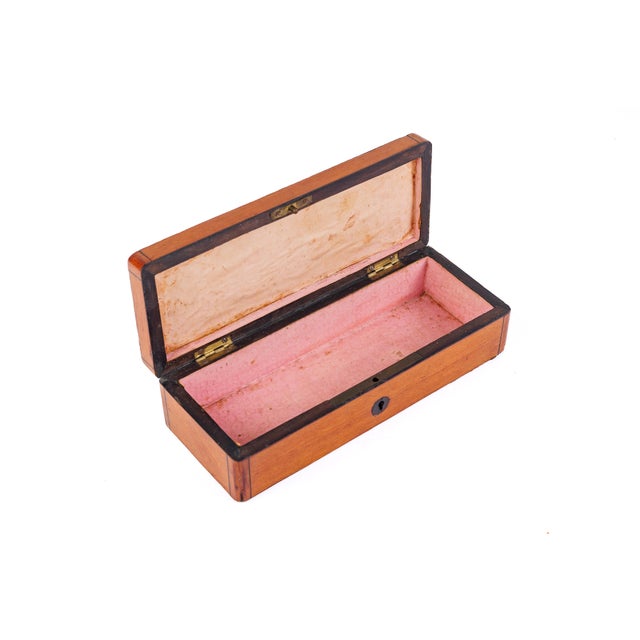Antique English Satinwood Glove Box With Ebony Inlay, Victorian For Sale - Image 4 of 5
