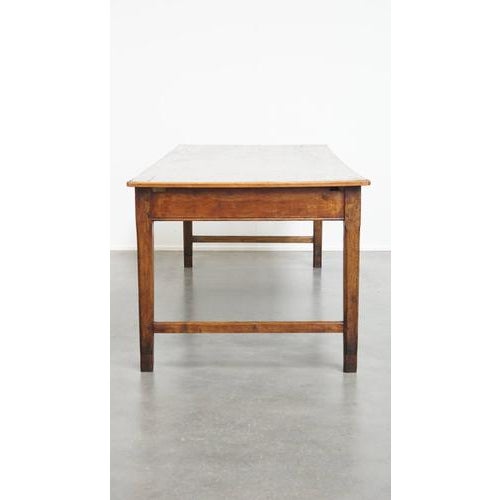 Large Antique Dining Table with Drawer and Original Details For Sale - Image 3 of 15