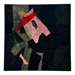 Vintage Abstract Mixed Media Oil on Canvas