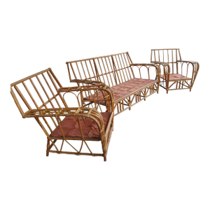 1970s Superior Reed and Ratton Lounge Set C1973