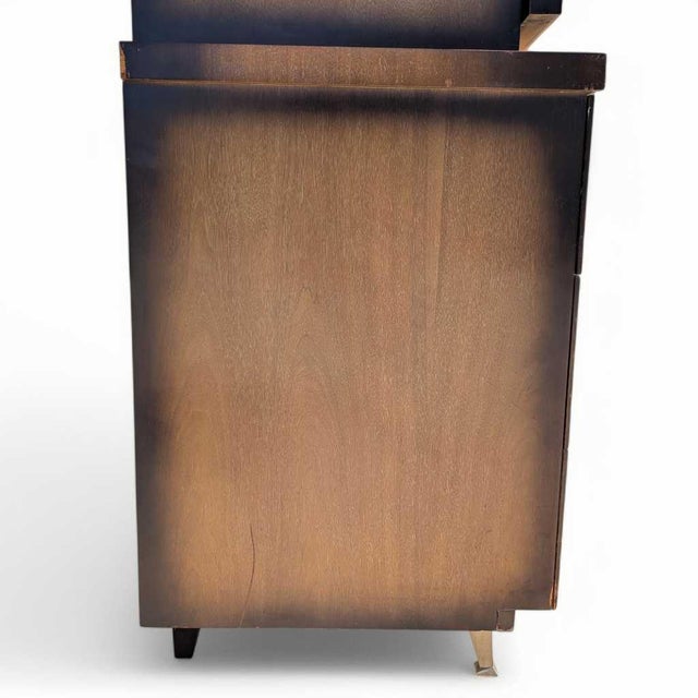 1950s Mid-Century Modern Tallboy Gentleman's Chest With Drop-Front Cabinet For Sale In Los Angeles - Image 6 of 18