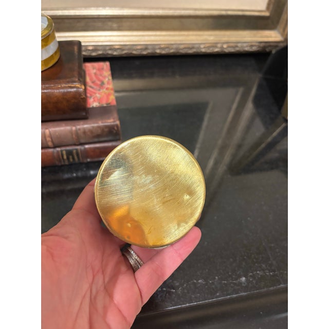 Brown Mother of Pearl & Brass Trinket Box For Sale - Image 8 of 8