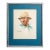 Framed Mid-Century Figurative Vintage Artwork Watercolor Painting Portrait of a Man Mustache Hat For Sale