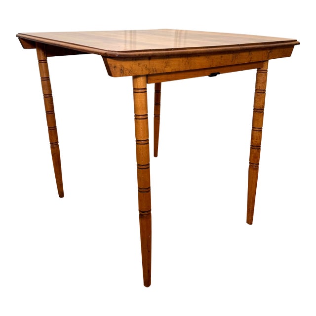 Vintage Scandinavian Mid Century Modern Solid Wood FoldingTable For Sale