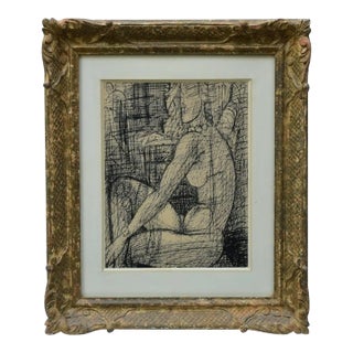 Marcel Gromaire, Pen and Ink Drawing, Nu Avec Des Perles, Circa 1930 For Sale