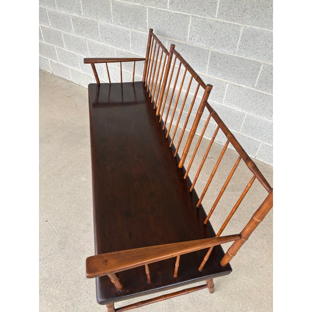 Primitive Birdcage Style 72" Maple and Walnut Eight Leg Deacons Bench For Sale In Philadelphia - Image 6 of 12