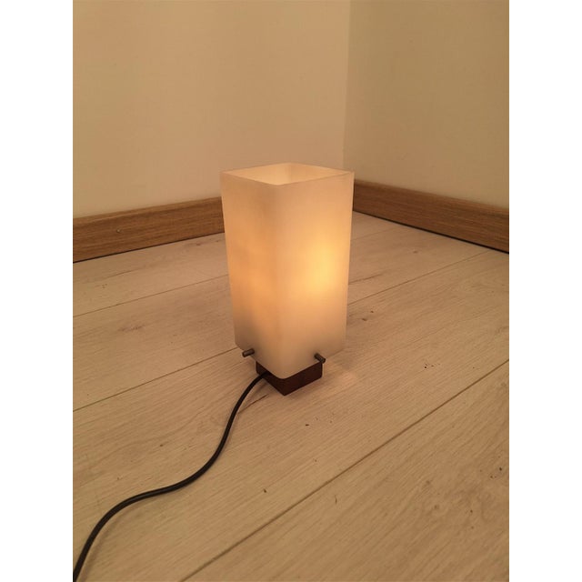 1960s Teak Table Lamp with Acrylic Glass Lampshade, 1960s For Sale - Image 5 of 7