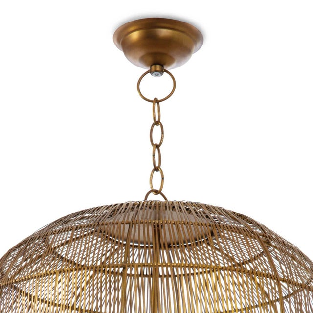 Traditional Regina Andrew Fresco Metal Pendant, Brass For Sale - Image 3 of 8