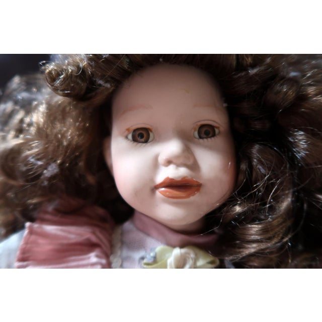 Charming Vintage Porcelain Doll - 42cm, 20th Century, Pretty in Pink For Sale - Image 4 of 10