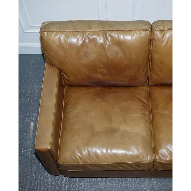 Halo Two Seater Viscount Tan Leather Sofa by Timothy Oulton For Sale - Image 6 of 18