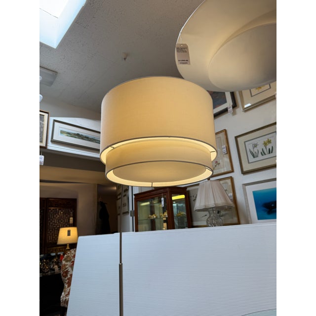 Crate & Barrel Crate & Barrel Meryl Arc Nickel Floor Lamp For Sale - Image 4 of 12