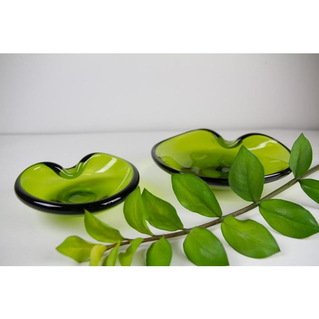 Vintage Danish Maygreen Glass Bowls by Per Lütken for Holmegaard,. 1950s, Set of 2 For Sale - Image 13 of 18