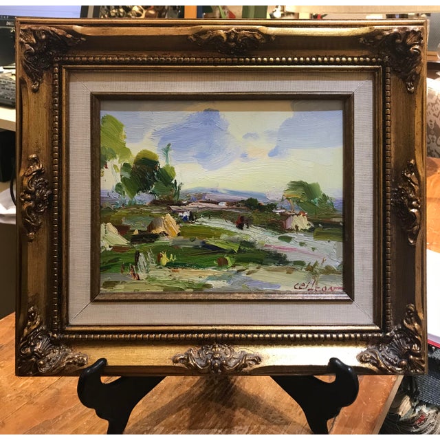 Gold Framed Landscape Oil Painting on Linen Signed and Numbered Chairish