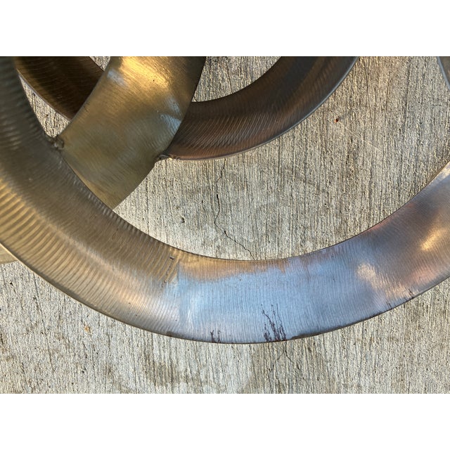 Silver 1980s Steel Hanging Circles Sculpture Attributed to Curtis Jere , Titled "Continuity" For Sale - Image 8 of 12