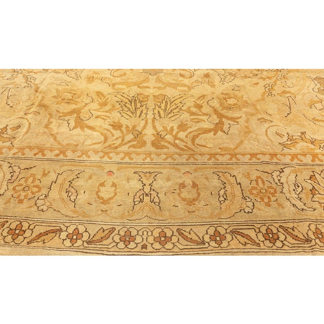 Indian Antique Indian Amritsar Botanic Brown Hand Knotted Wool Carpet For Sale - Image 3 of 8