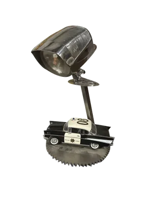 American Police Lamp with Retro Headlight, 1960s