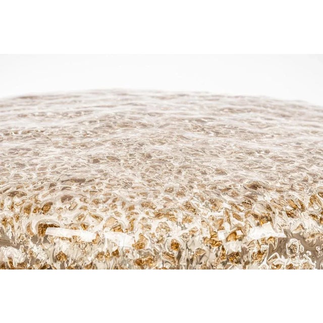 Large Brass Hillebrand Murano Glass Flush Mount, Germany, 1970s For Sale - Image 4 of 9