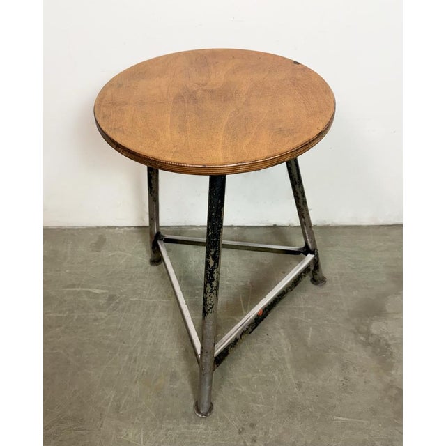 Mid-Century Modern Industrial Black Workshop Stool, 1960s For Sale - Image 3 of 14