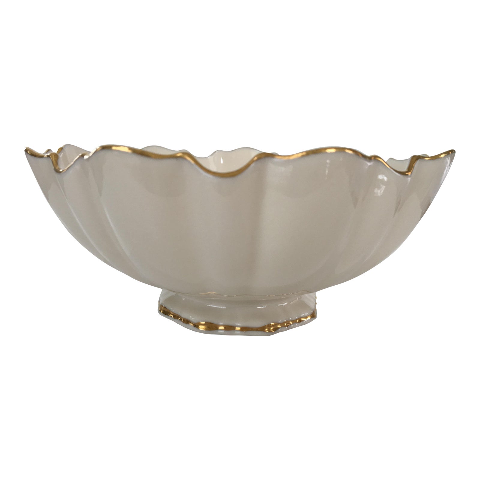 Lenox Scalloped White China Bowl | Chairish