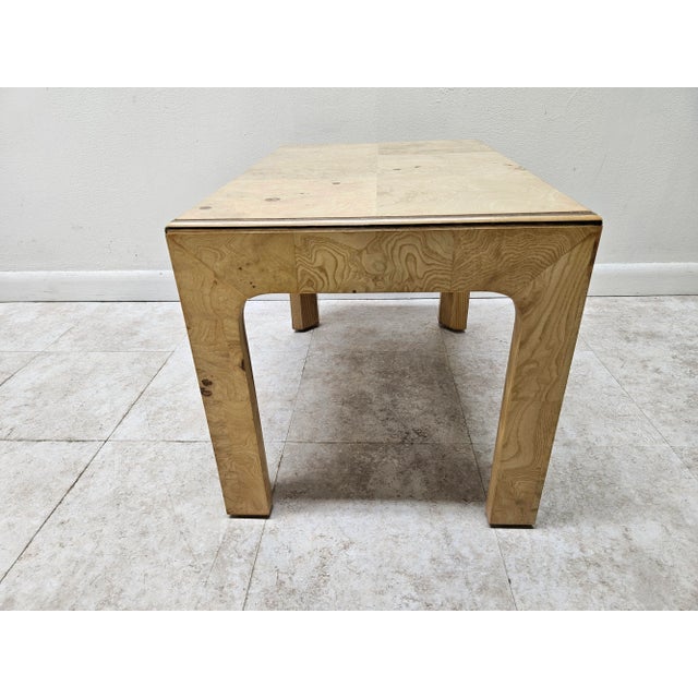 Art Deco 1980s Mid Century Henredon Scene Two Burlwood Side Table For Sale - Image 3 of 12