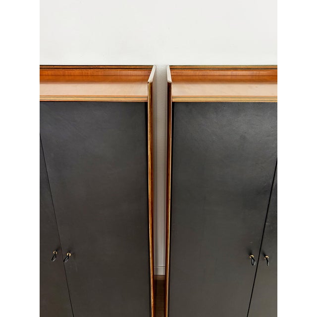 Wooden and Leather Wardrobes by Afra & Tobia Scarpa for Maxalto, Italy, 1970s, Set of 2 For Sale - Image 12 of 18